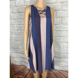 LINE UP 1 4 3 Story Stripe TENT DRESS Size Medium Loose and Comfortable Dress